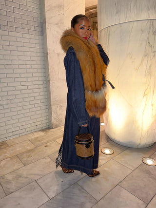 Red Fox Fur Scarf w/pockets