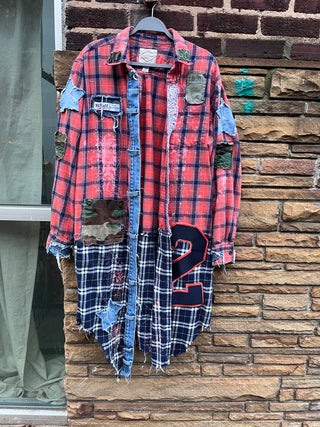 Custom 2 Neon Pink Plaid Duster - The Vault by Sacha