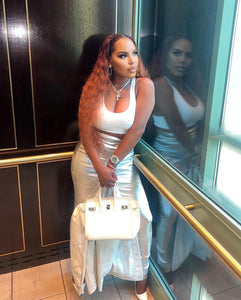 Platinum Stretch Pencil skirt