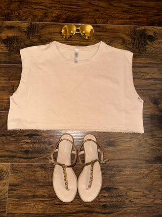 Sleeveless Cropped Sweatshirt - The Vault by Sacha
