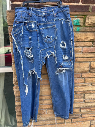 Custom Ripped Up Dark Denim - The Vault by Sacha