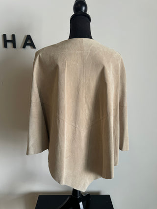Tan Suede Leather Poncho - The Vault by Sacha