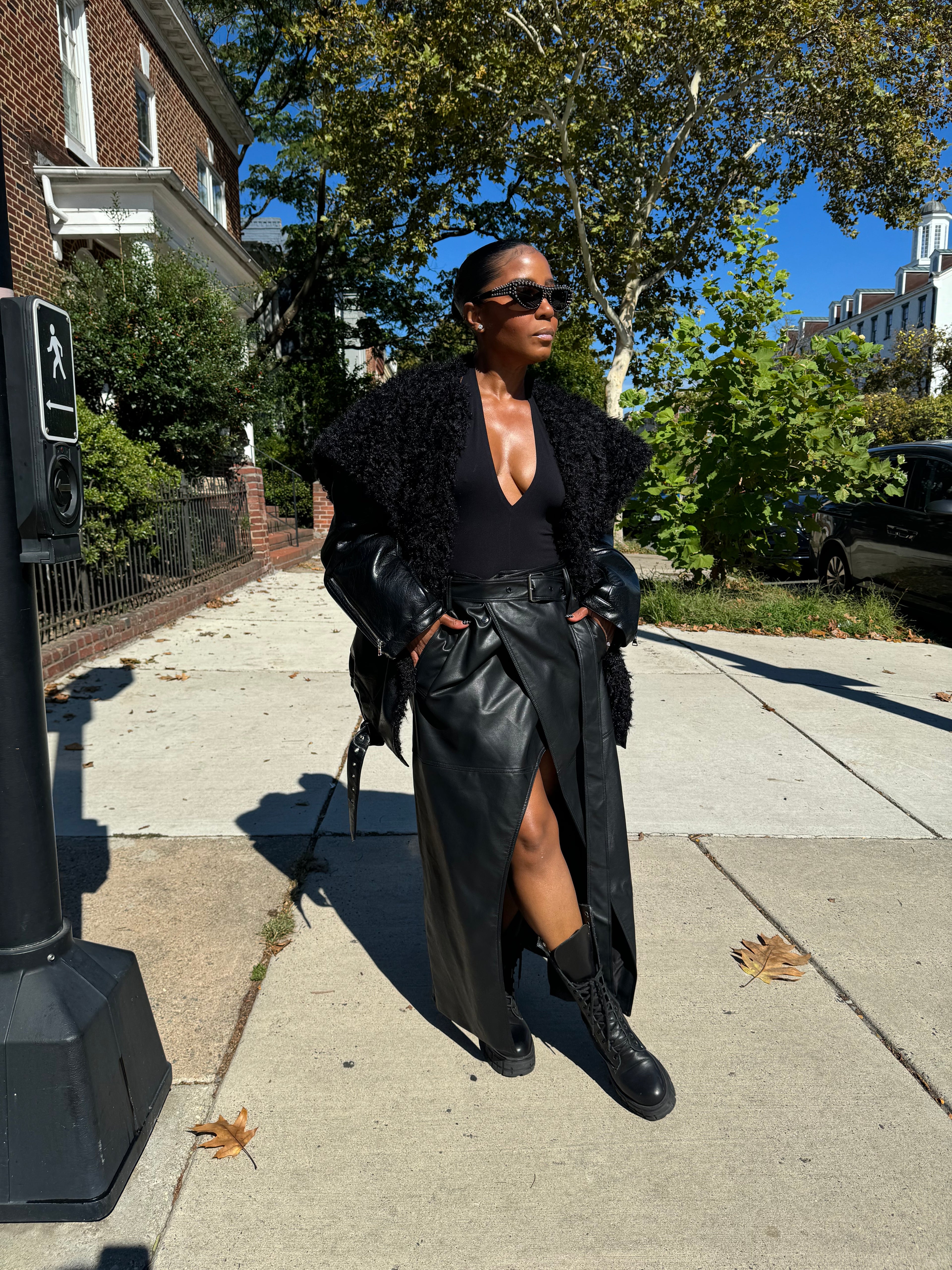 Maxi Split Leather SKIRT - The Vault by Sacha