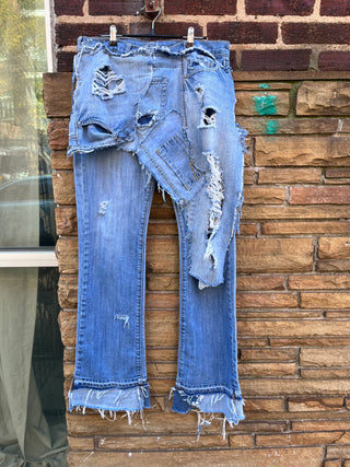 Custom Overlap Patchwork Cuff Denim - The Vault by Sacha