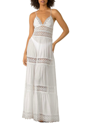 Lace Panel Strap Dress-WHITE - The Vault by Sacha