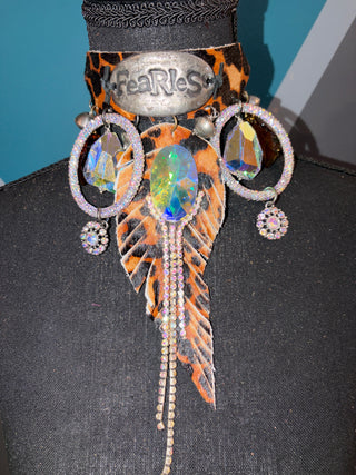 Fearless Leopard ponyhair choker