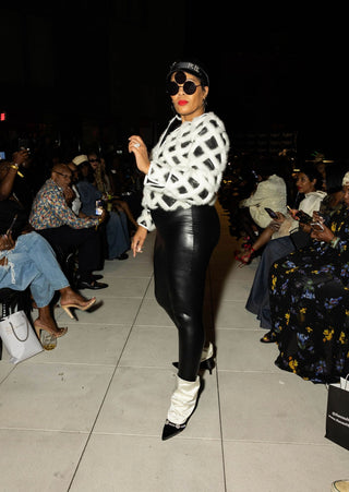 Criss Cross Mink + Leather Jacket