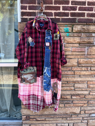 Custom St John’s Plaid Patchwork Shirt Dress