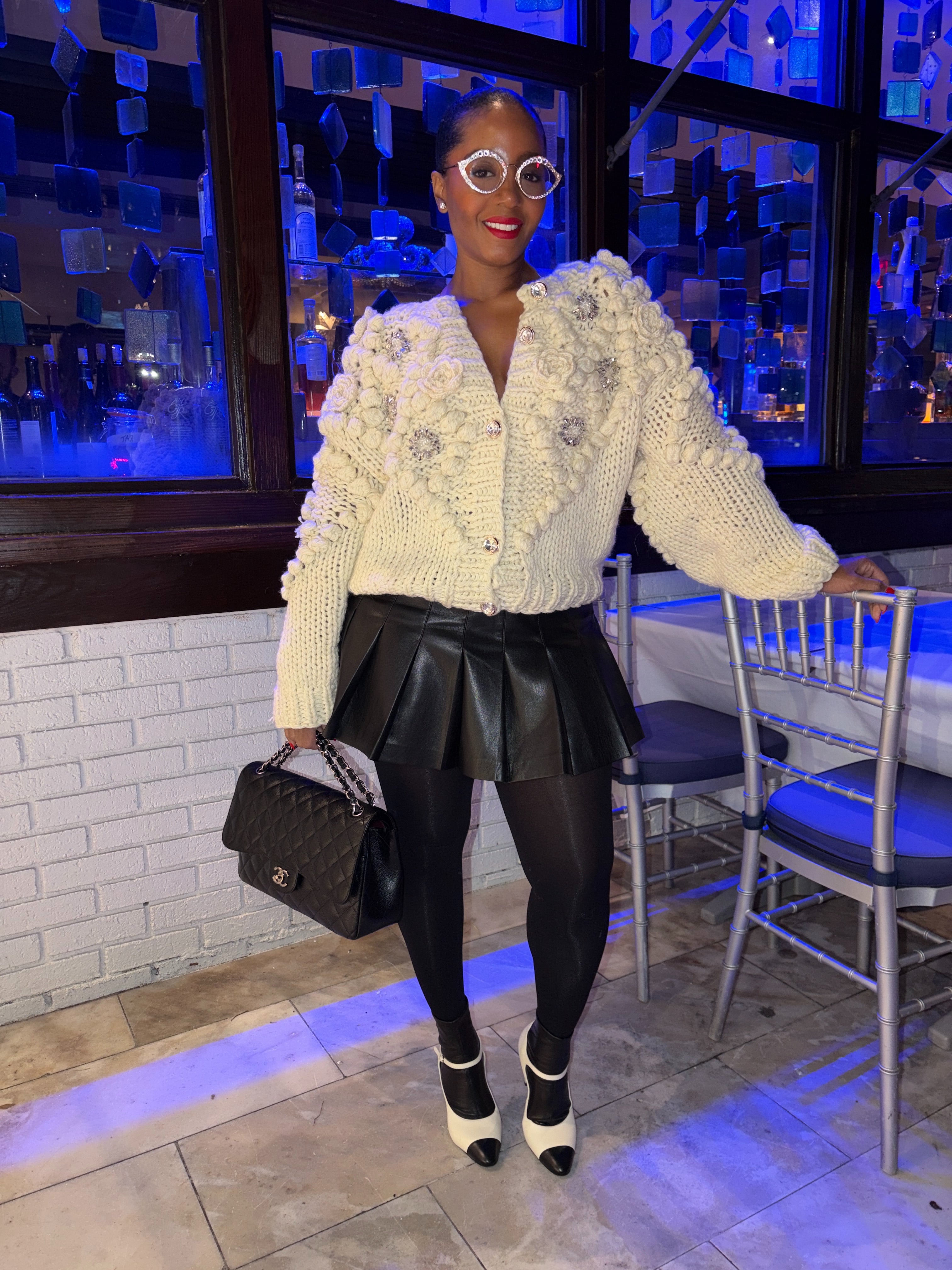 Crystal Chrochet flowers Cardigan✨