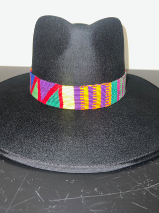 Multi Colors Band Brim Fedora