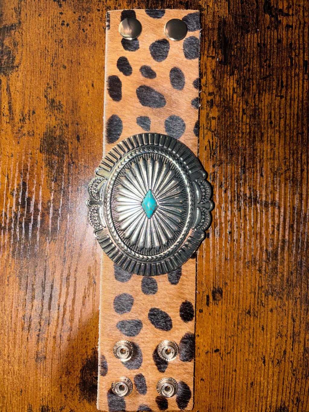The Concho Collection - Genuine Leather Cuff Bracelet