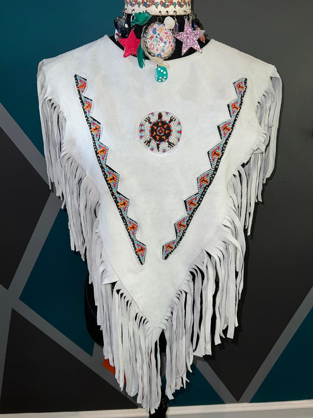 Suede beaded Poncho -Preorder - The Vault by Sacha
