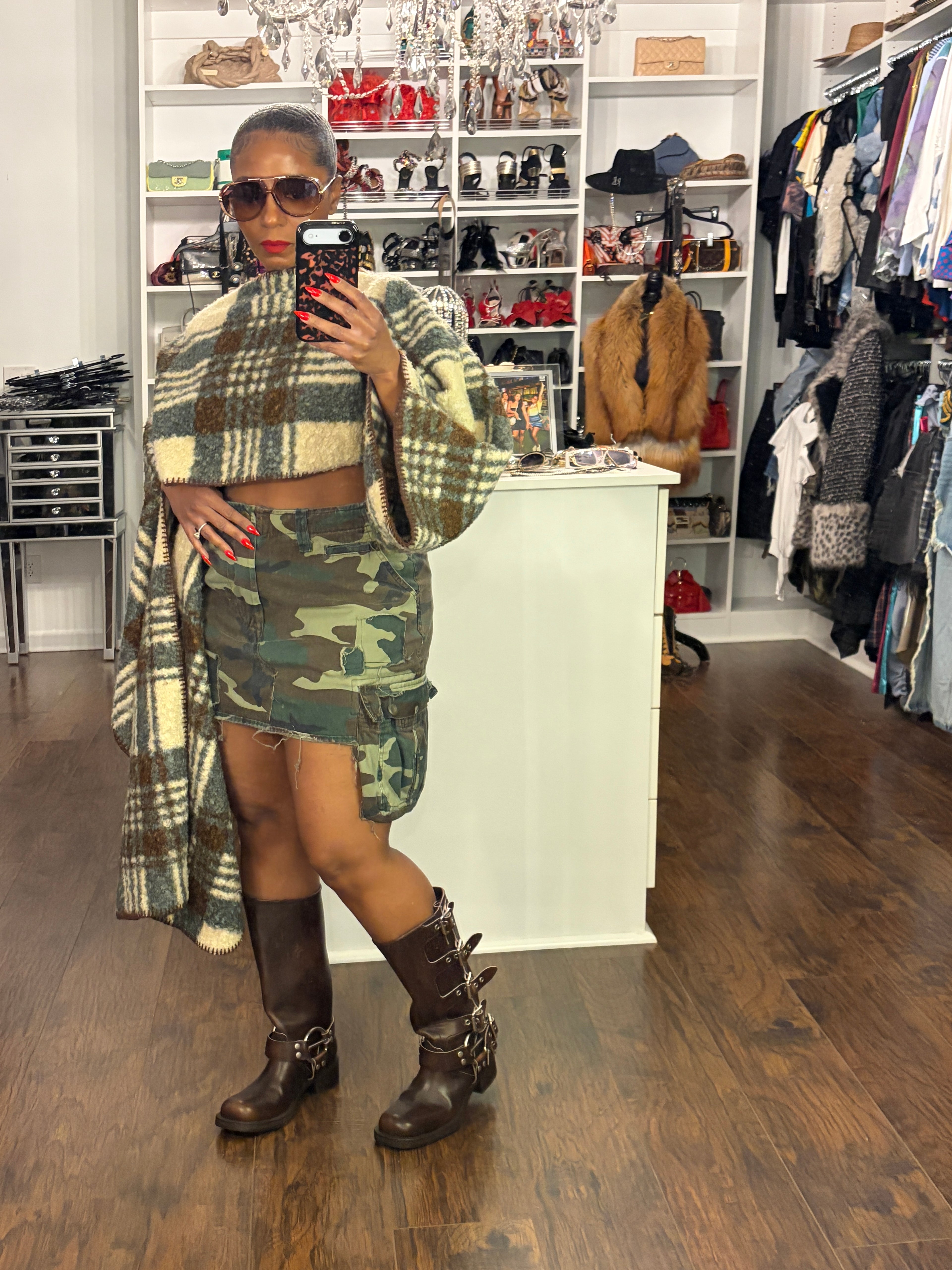 Asymmetrical cropped poncho - The Vault by Sacha