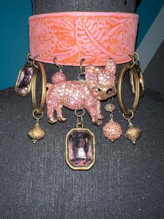 Pink Diamond Frenchie Handmade Choker