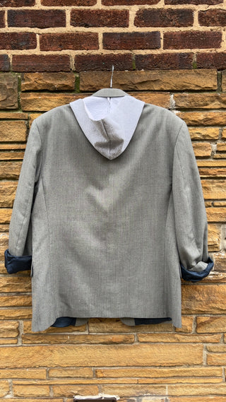 Custom Light Gray Arrowhead Hoodie Blazer