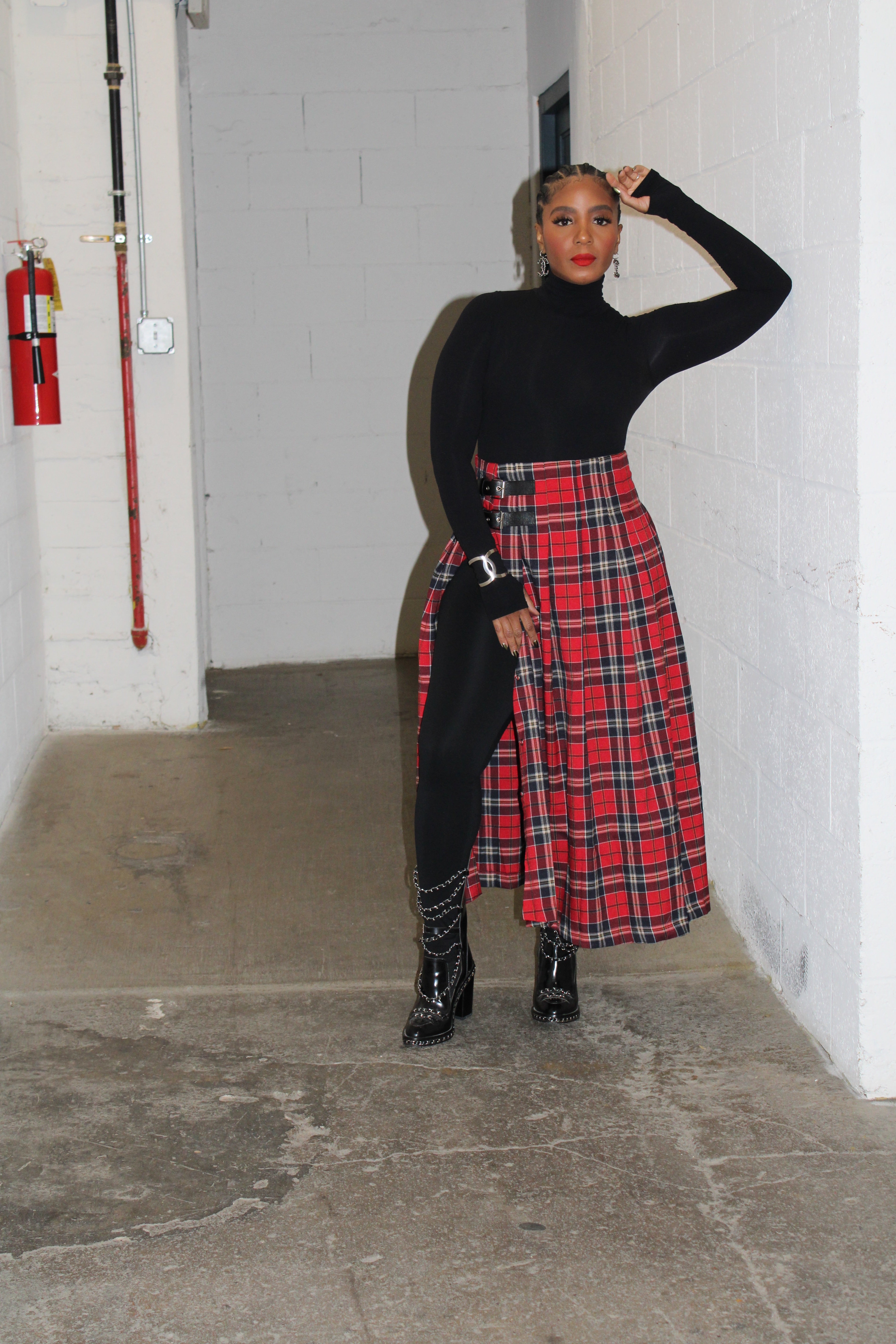 Tartan Plaid Slit Skirt - The Vault by Sacha