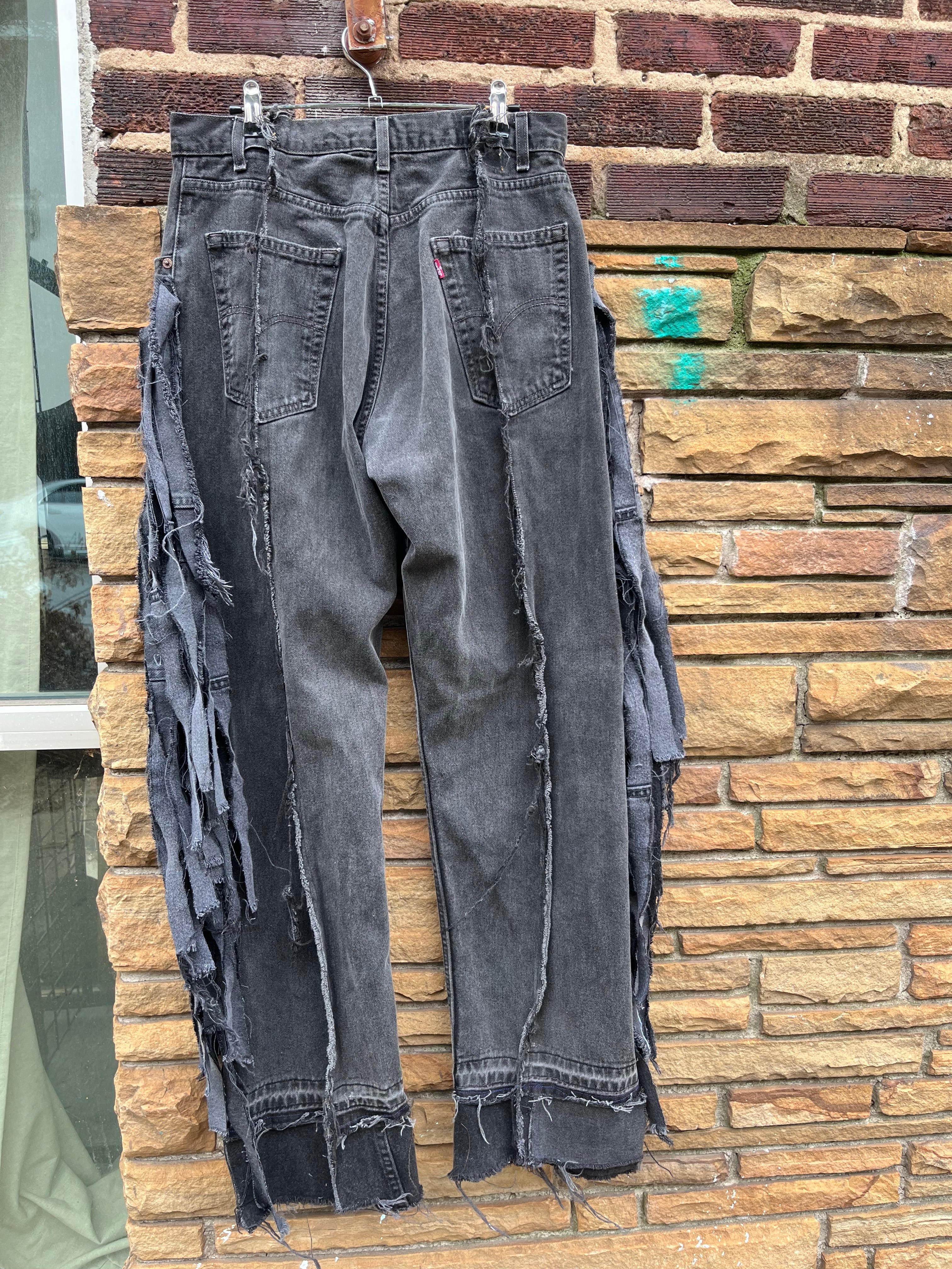 Custom Distressed Gray Fringe Chaps - The Vault by Sacha