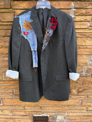 Custom Dickies Denim + Patchwork Long Blazer
