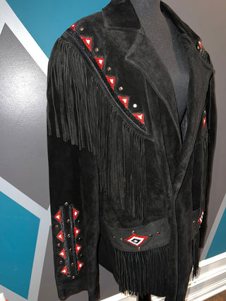 Black Suede Fringe Jacket