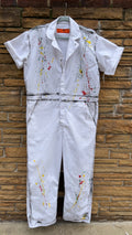 Custom White Paint Splatter Jumpsuit - The Vault by Sacha