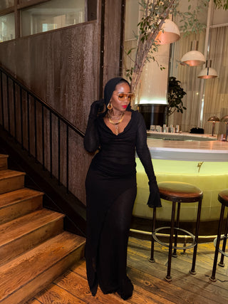 From the Shadows Hooded Drape Dress