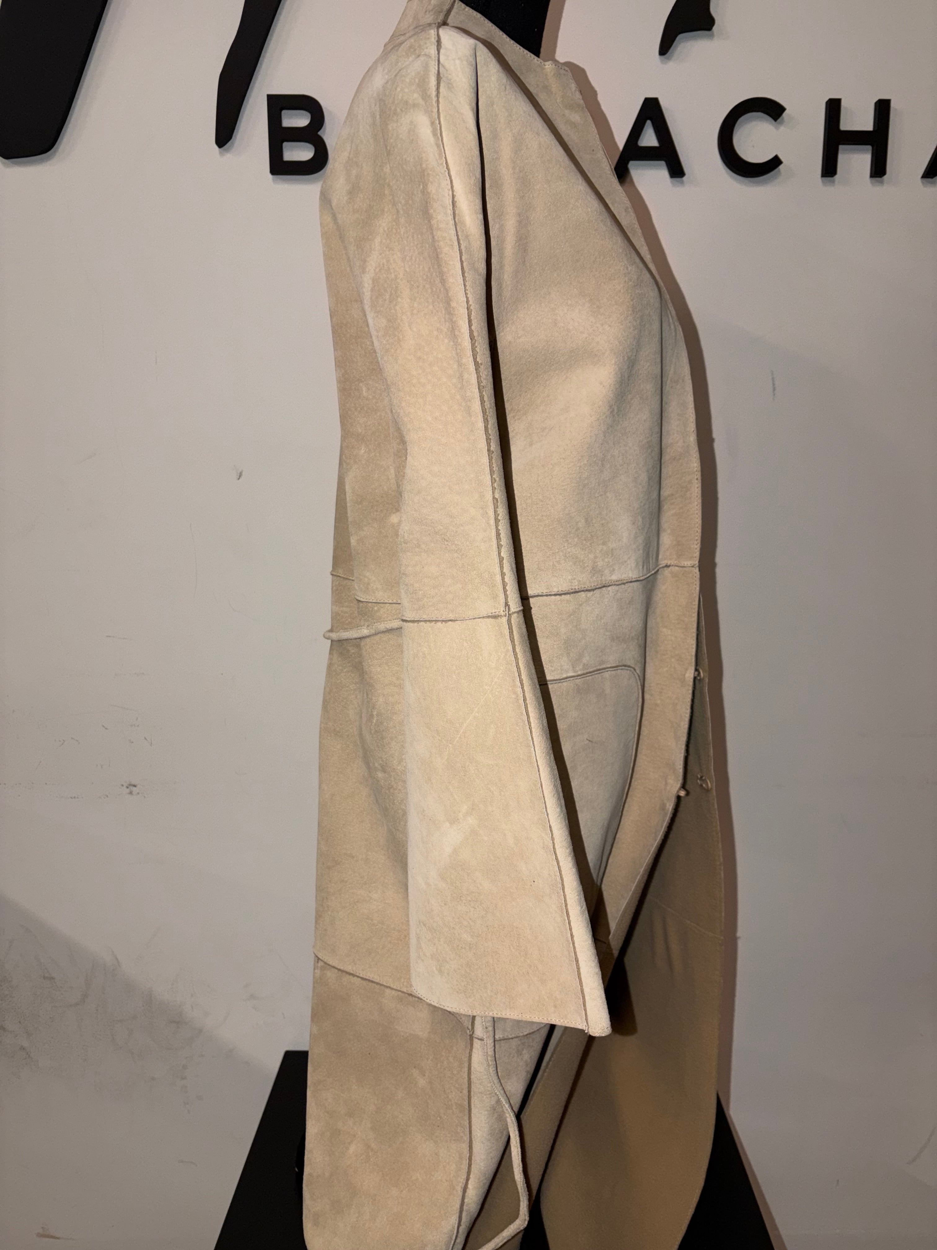 2 Pocket Tan Shearling Trench Coat - The Vault by Sacha