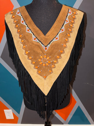 Sunset Tribes Suede Fringe Poncho