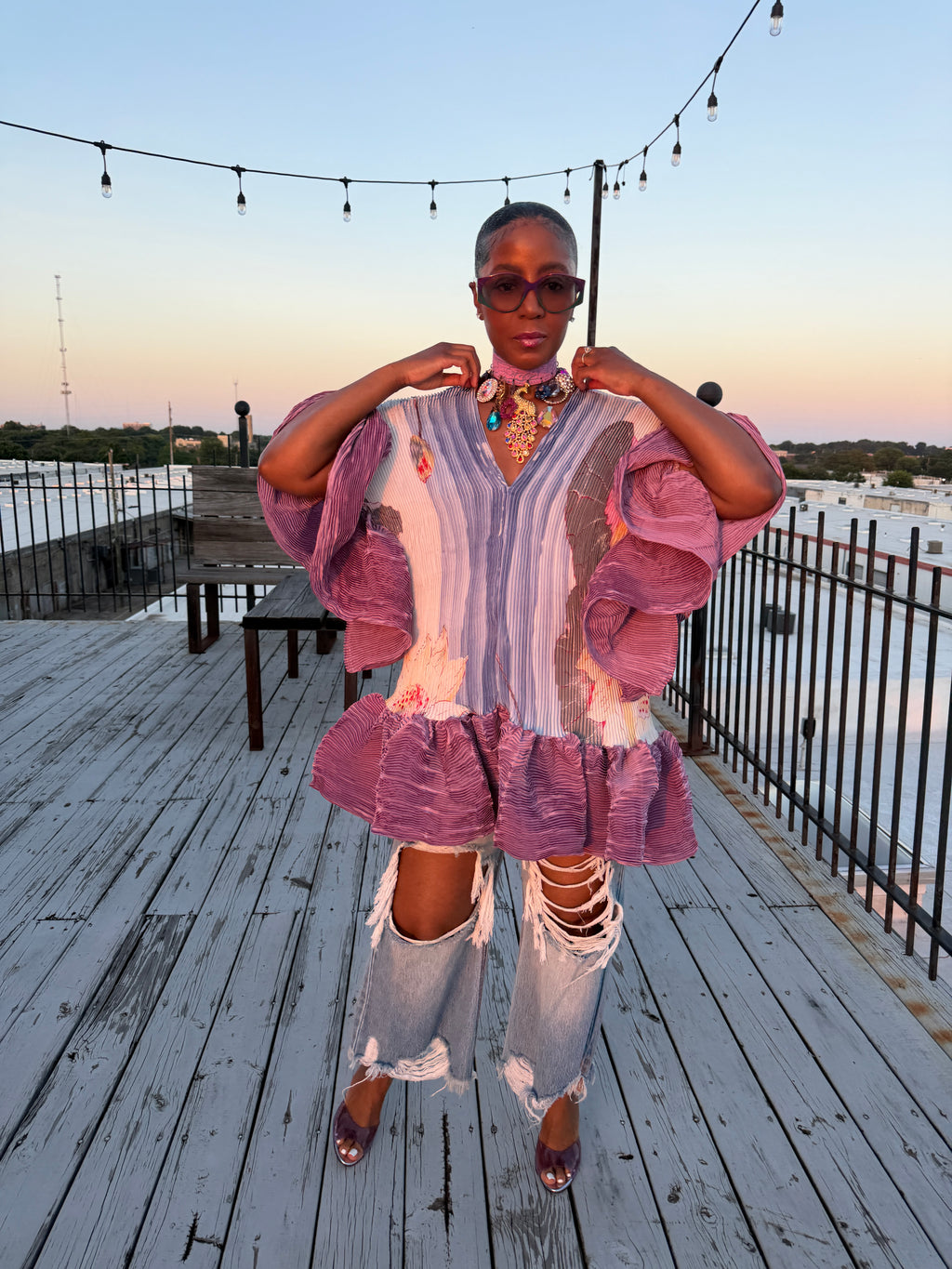 Bohemian Bloom ruffle tunic