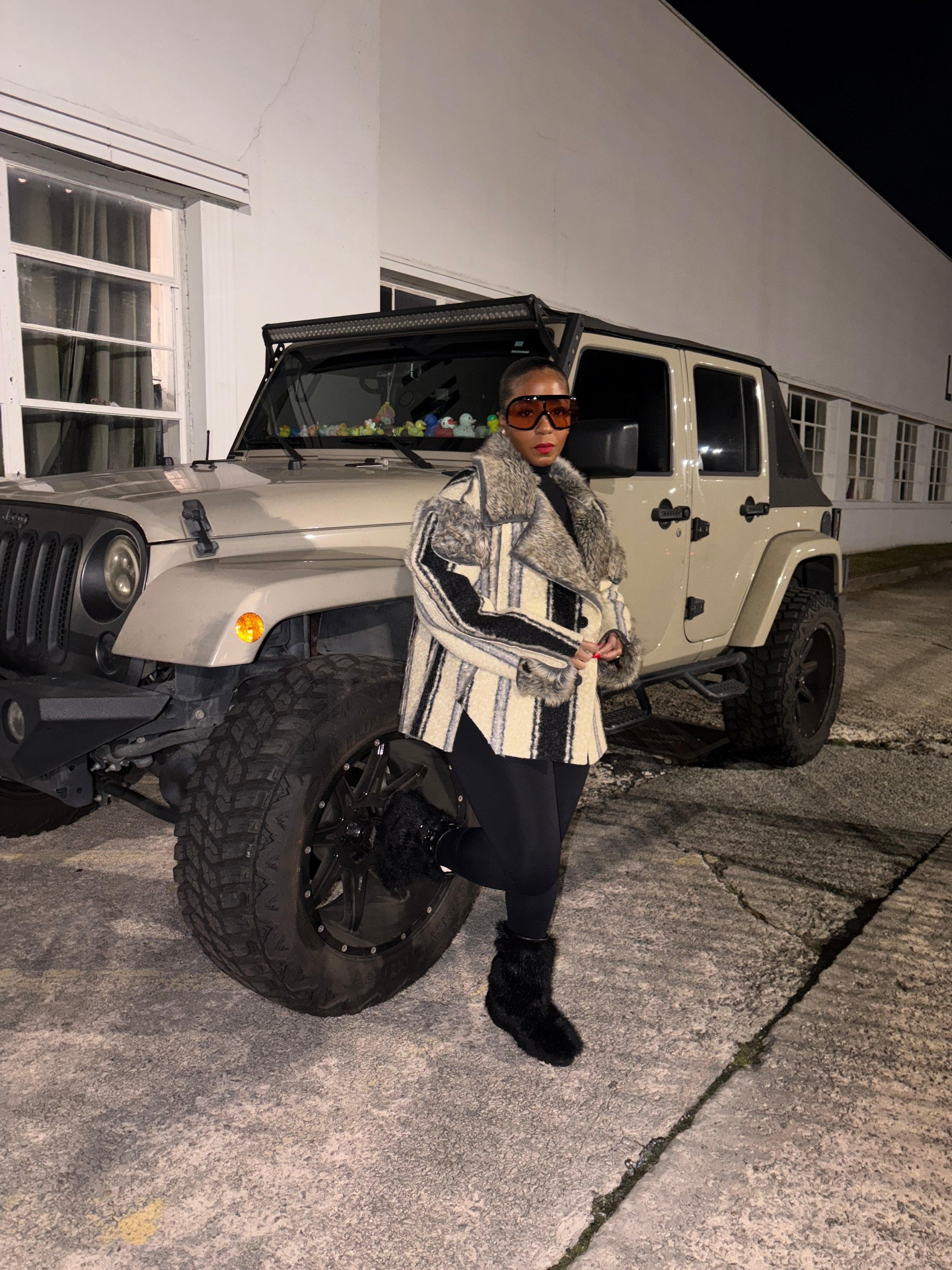 Reversible Shearling Tweed Coat - The Vault by Sacha