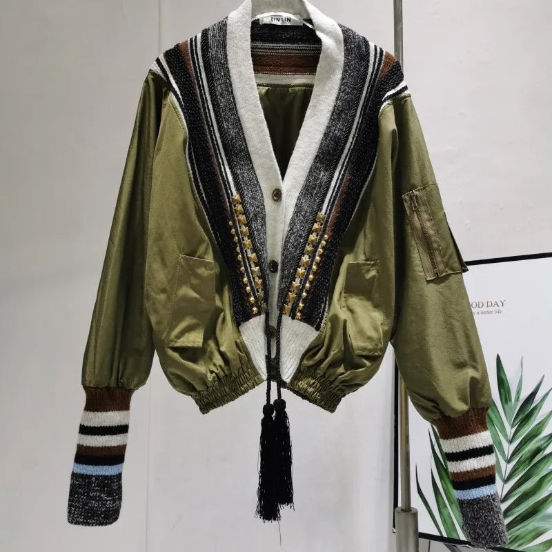Embellished Knit Cardigan bomber￼