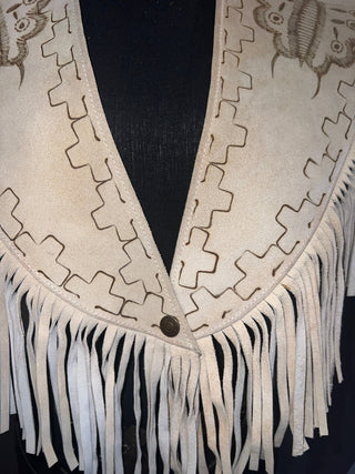 Butterfly Tribe Suede Fringe Poncho