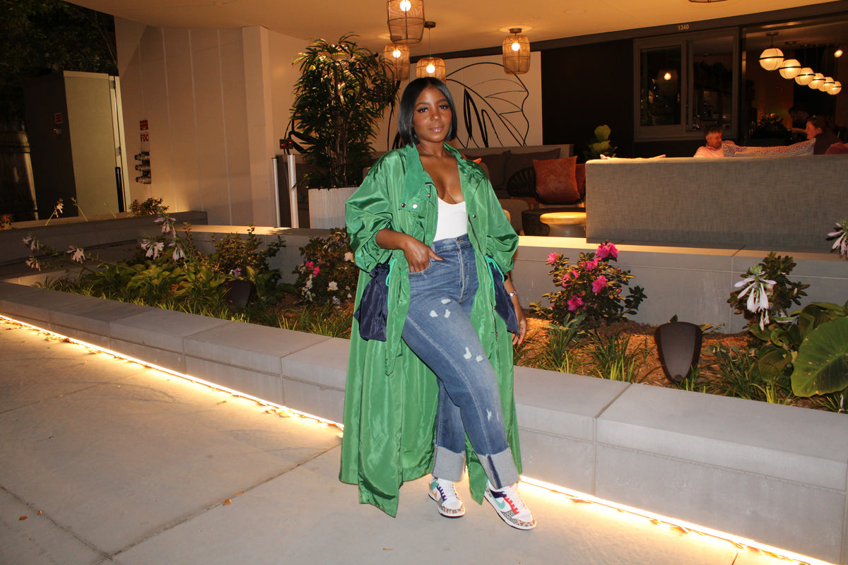 Green with Envy Maxi Windbreaker 10/20