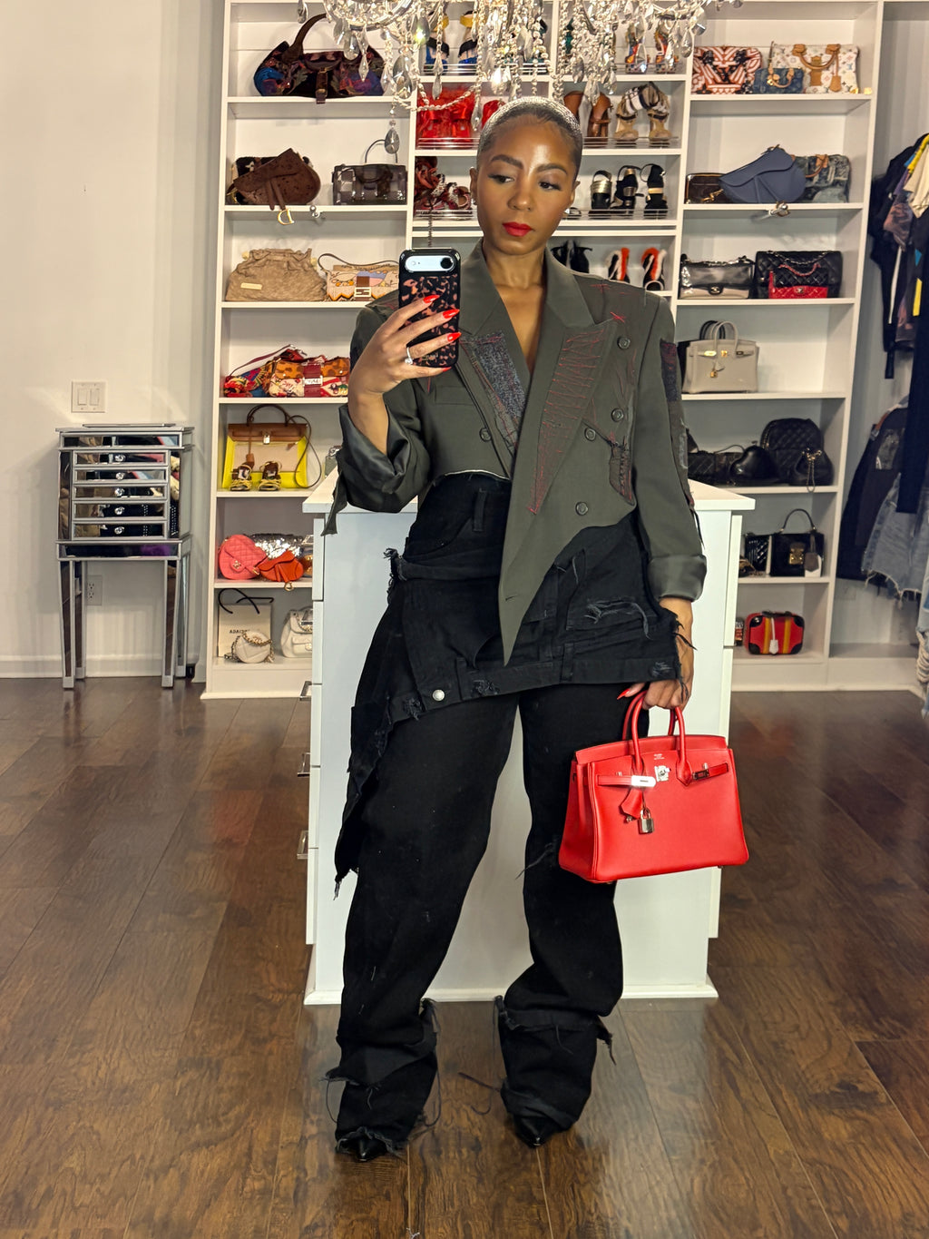 Black Upside down Slanted Custom jeans - The Vault by Sacha
