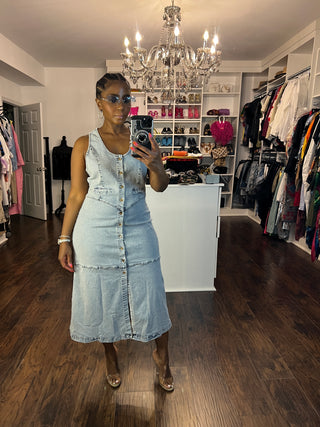 Blue Denim Midi Dress - The Vault by Sacha