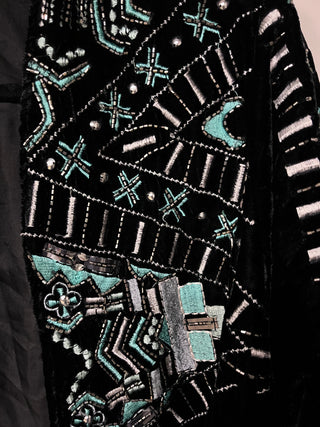 Embroidered + Beaded Velvet Coat - The Vault by Sacha