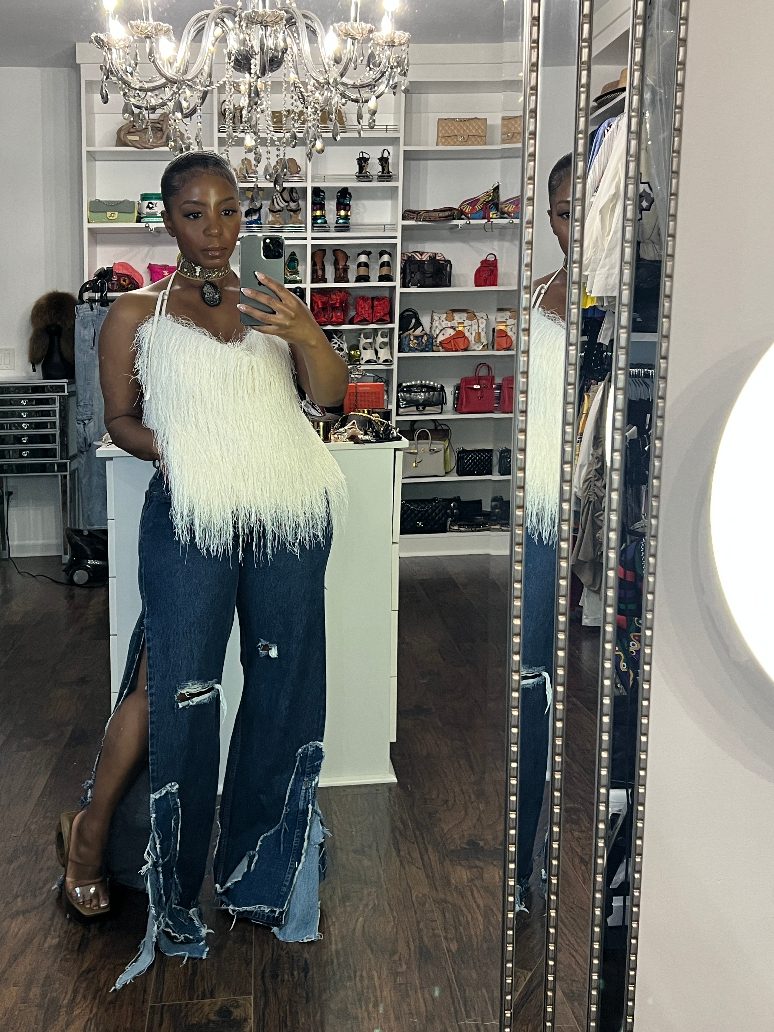 The Showstopper Fringe Halter - The Vault by Sacha