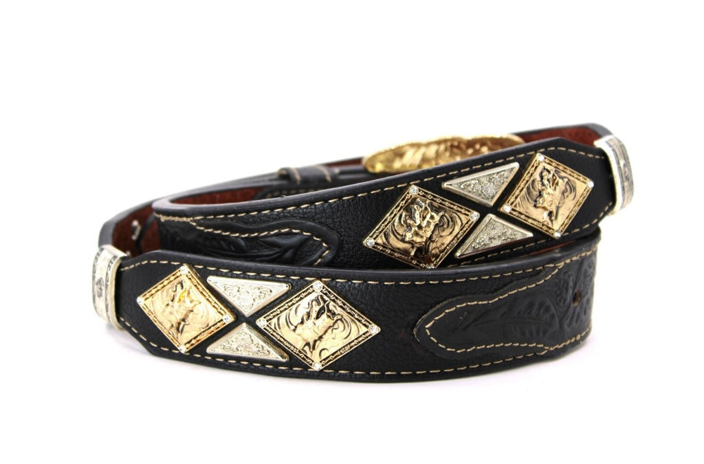 Mixed Metal Genuine Leather Belt - The Vault by Sacha