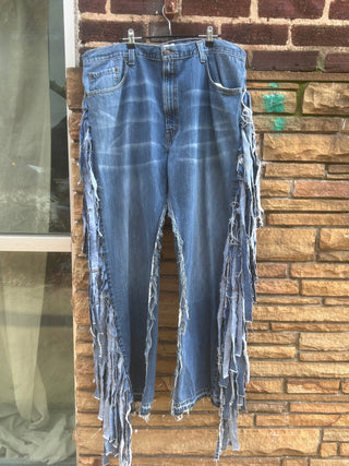 Custom Denim Fringe Chaps
