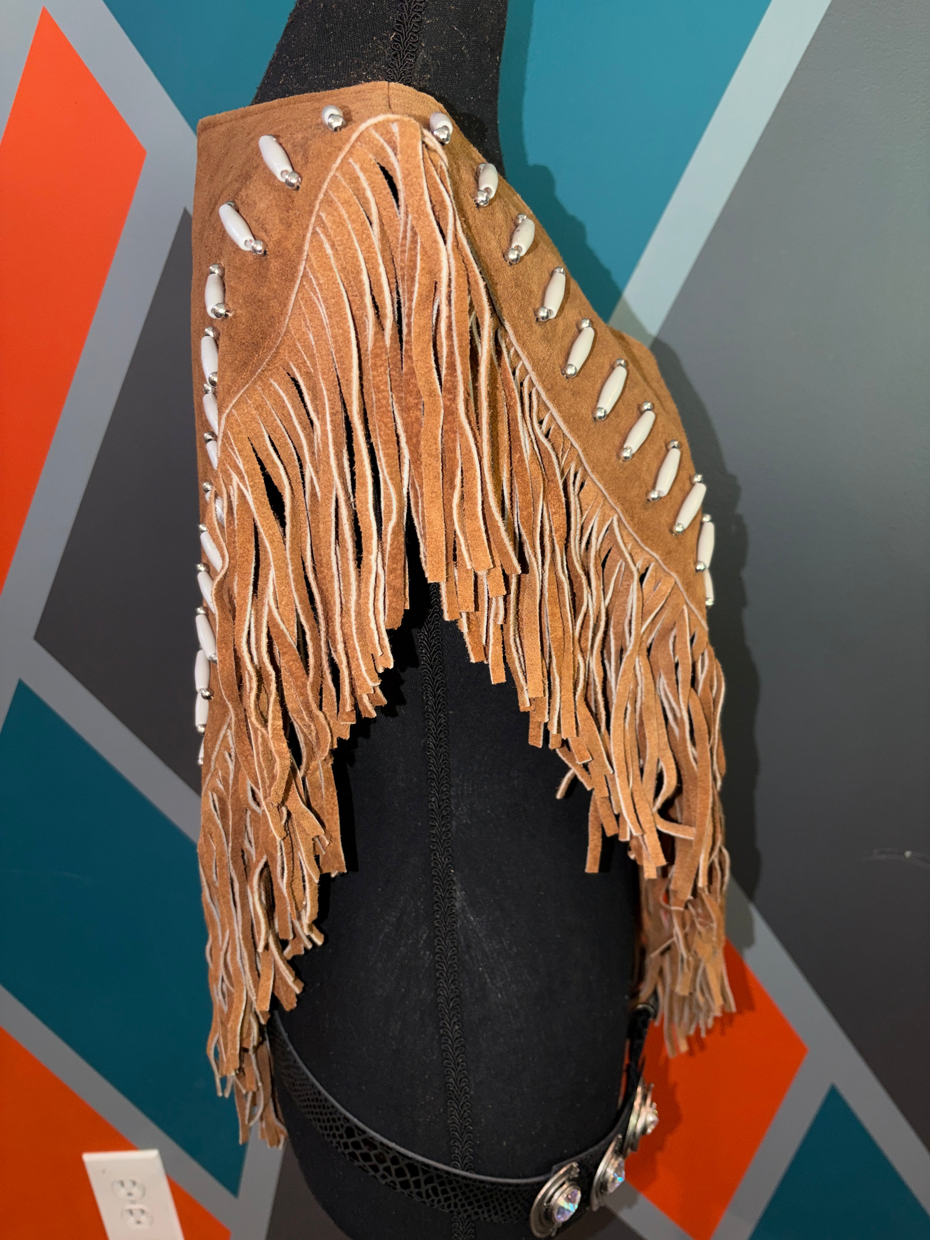 Buffalo bone Suede Poncho