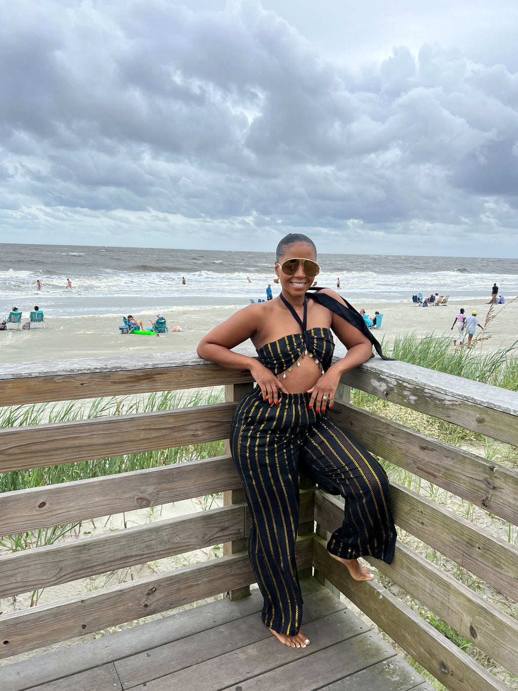 Black & Gold Embellished (TOP ONLY) - The Vault by Sacha