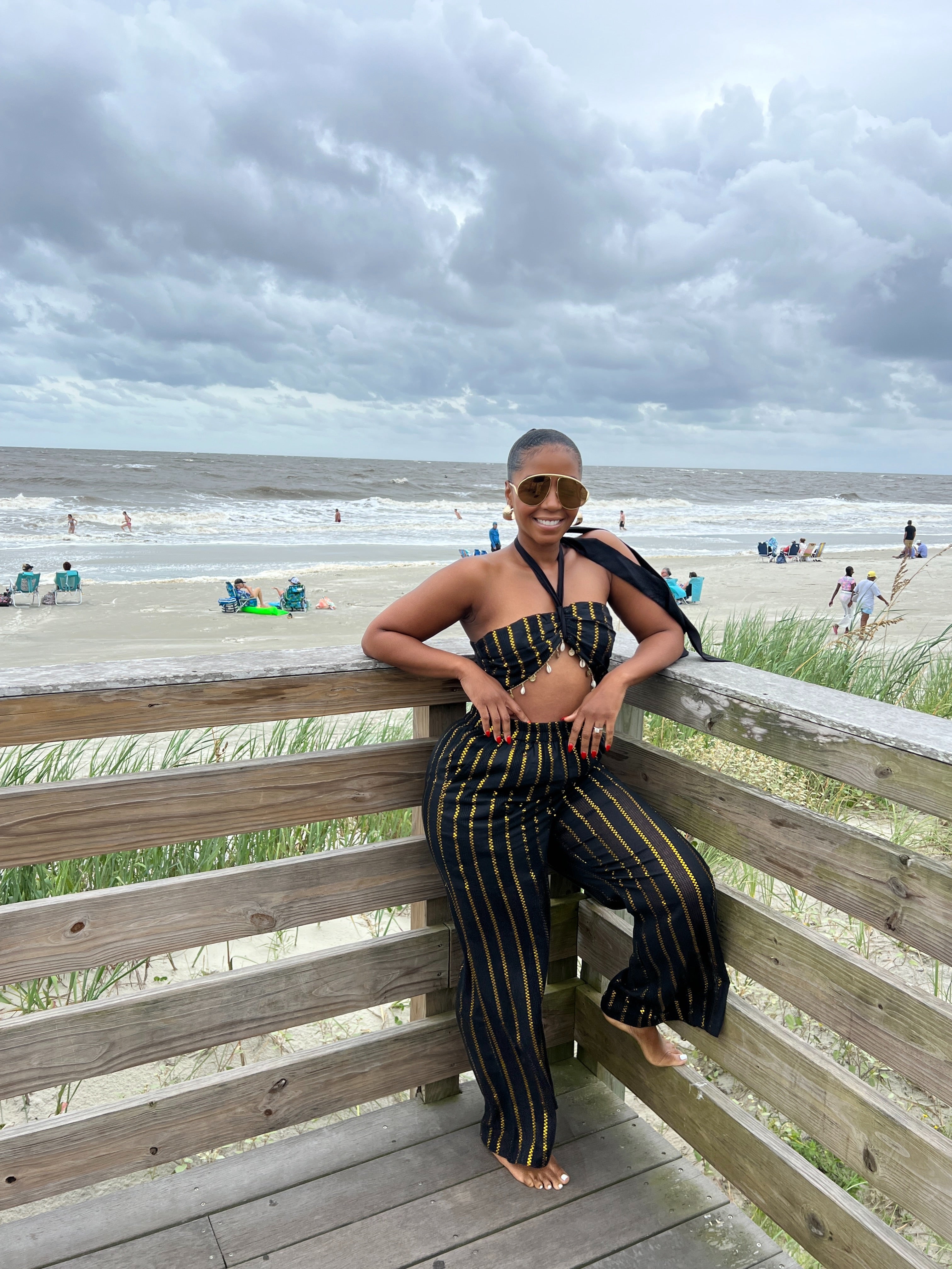 Black & Gold Embellished (TOP ONLY) - The Vault by Sacha