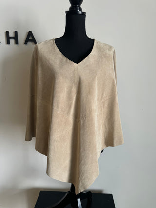 Tan Suede Leather Poncho - The Vault by Sacha