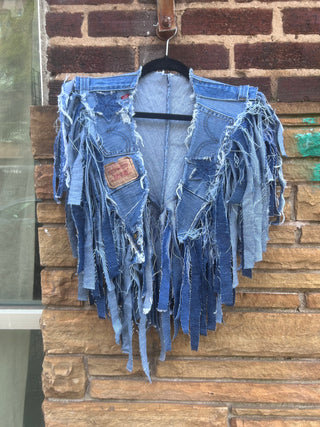 Custom Levi Stars Fringe Poncho