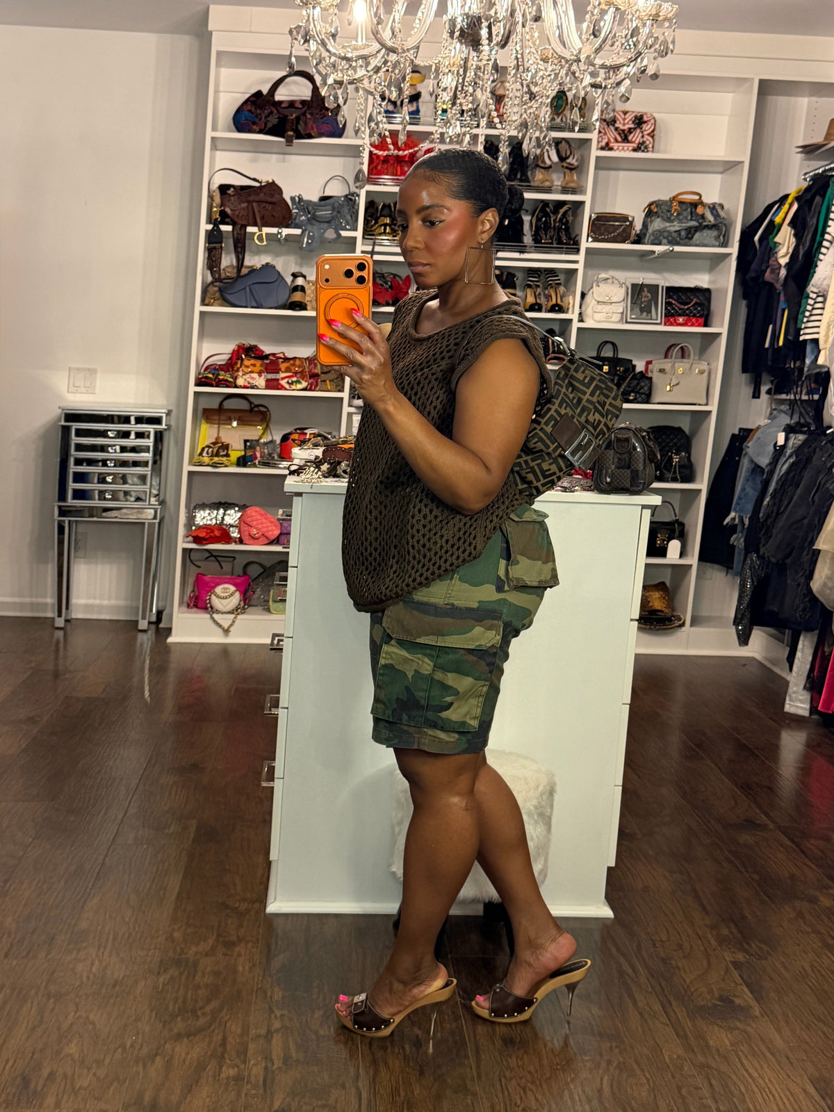 Vintage Camouflage Cargo Shorts-