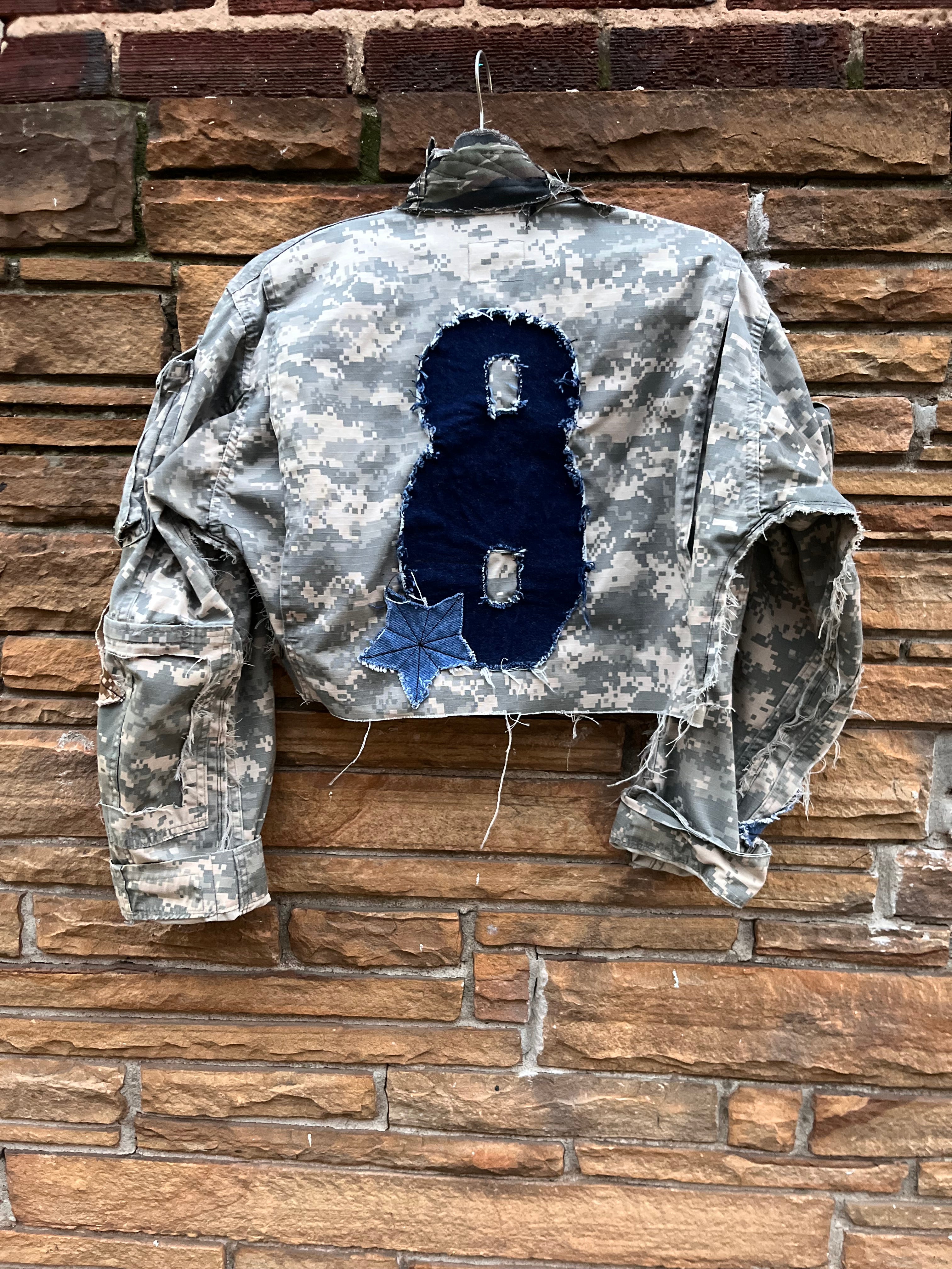 Custom Digital Multi Patchwork Crop Jacket - The Vault by Sacha