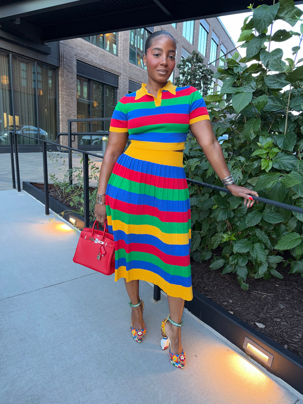 Color Play Knit Two-Piece Set