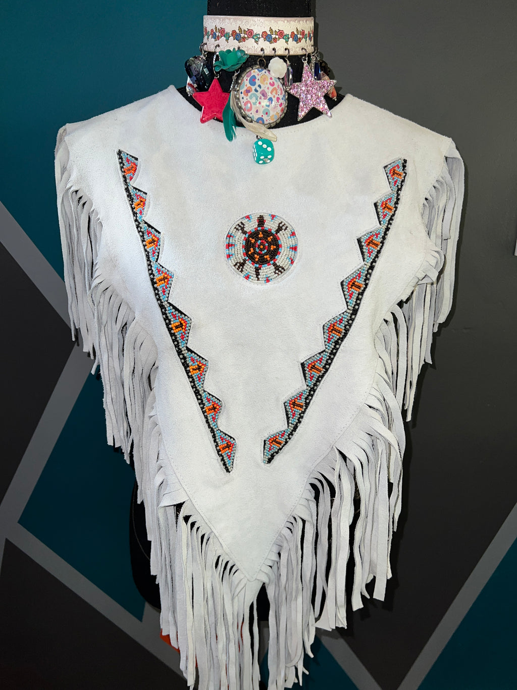 Suede beaded Poncho -Preorder - The Vault by Sacha