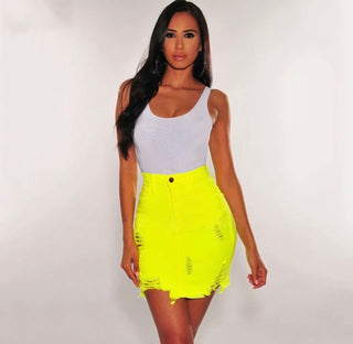 Neon Denim Skirt | FINAL SALE - The Vault by Sacha
