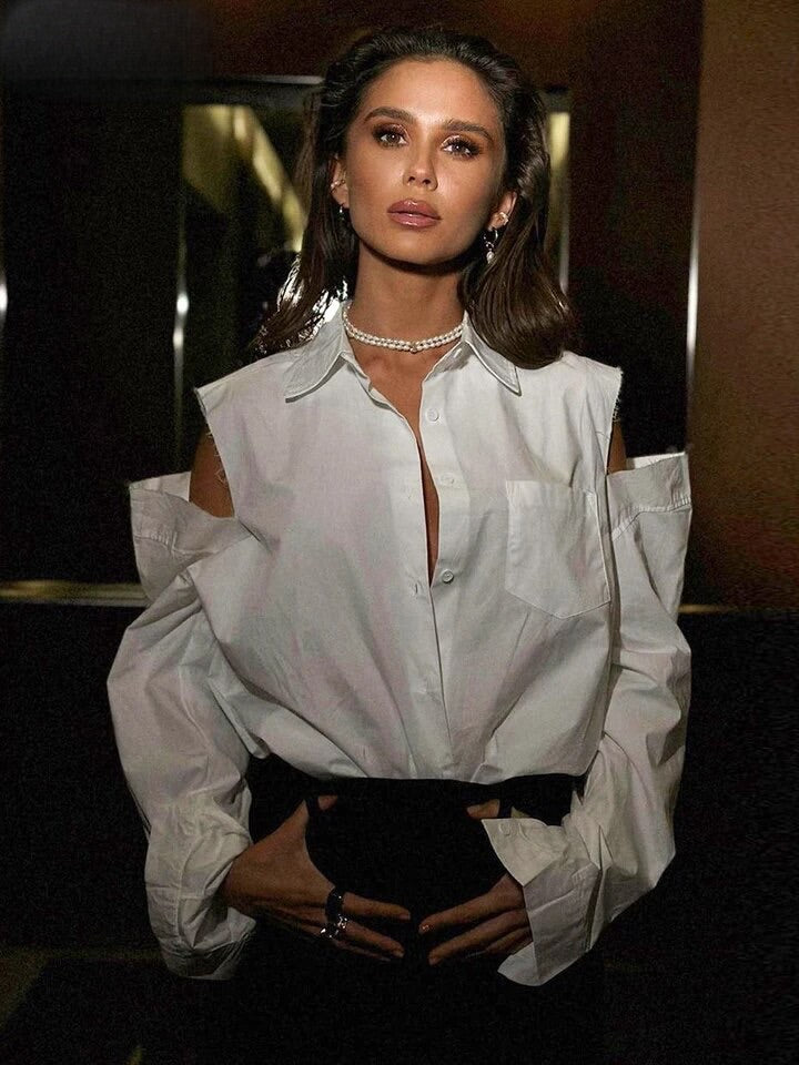 Cold Shoulder Button Up - The Vault by Sacha