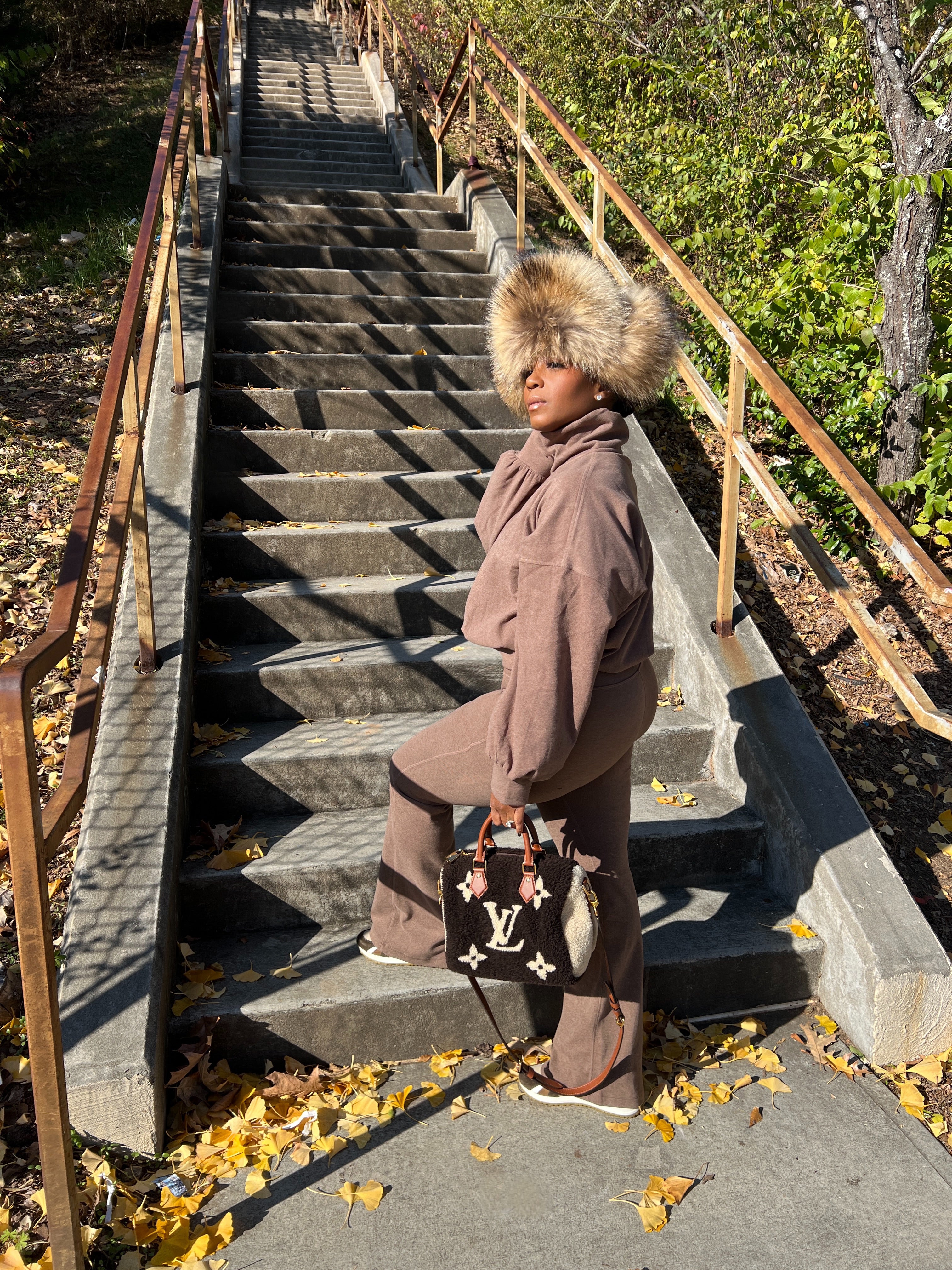 Brown Genuine Leather & Fox Fur Trapper Hat - The Vault by Sacha